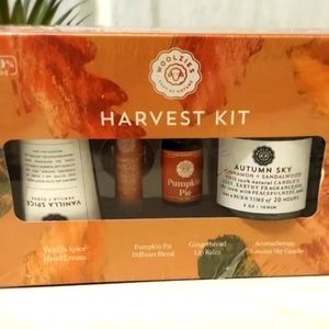 WOOLZIES Harvest Kit Hand Cream  Pumpkin Pie Diffuser Blend Lip Balm Candle Set